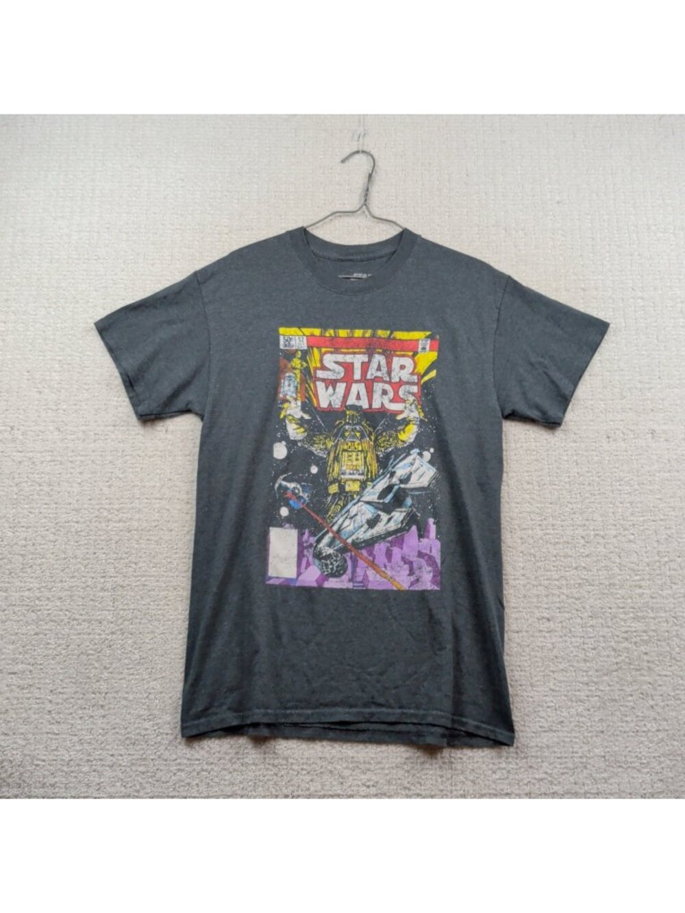 Star Wars Shirt Mens Sz M Darth Vader Graphic Tee Mad Engine Retro Comics Faded